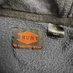 Brunt Levin Hoodie Mens L Blue Heavyweight Workwear Pullover Pocket Snap