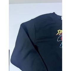 Marvel Spider-Man Crewneck Sweatshirt Black Embroidered Graphic Medium