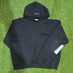 Fear of God Essentials Hoodie SS22 Black/Stretch Limo – 100% Authentic (Size: L)