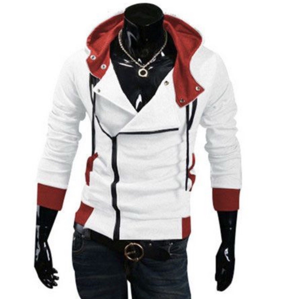 Assassin’s Creed Promo White Zip Up Hooded Cosplay Sweater Men’s Size XL
