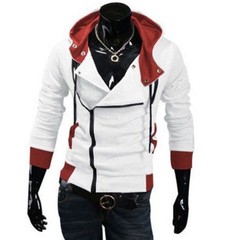 Assassin’s Creed Promo White Zip Up Hooded Cosplay Sweater Men’s Size XL
