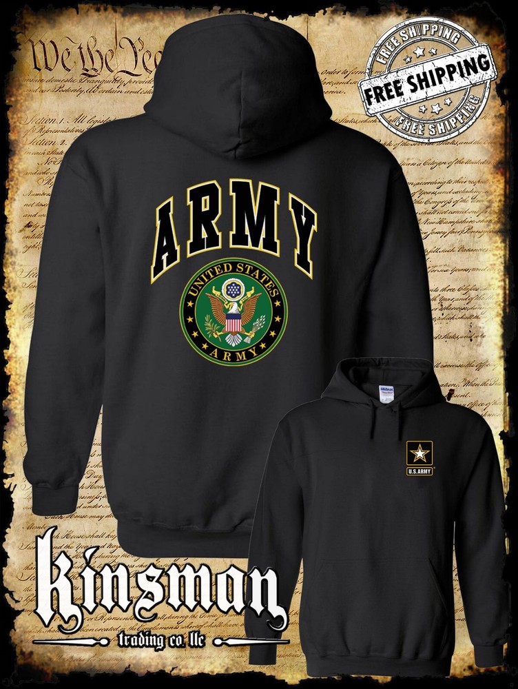 US Army Seal 2-Sided Hoodie Sweatshirt Official Licensed Military United States