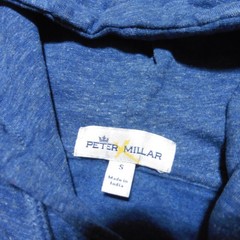 PETER MILLAR Mens S SMALL HOODIE LAVA WASH RAVINE BLUE PULLOVER SWEATSHIRT