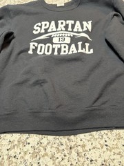 Black Spartan Football Sweater Medium 19 Jerzees NUBLEND