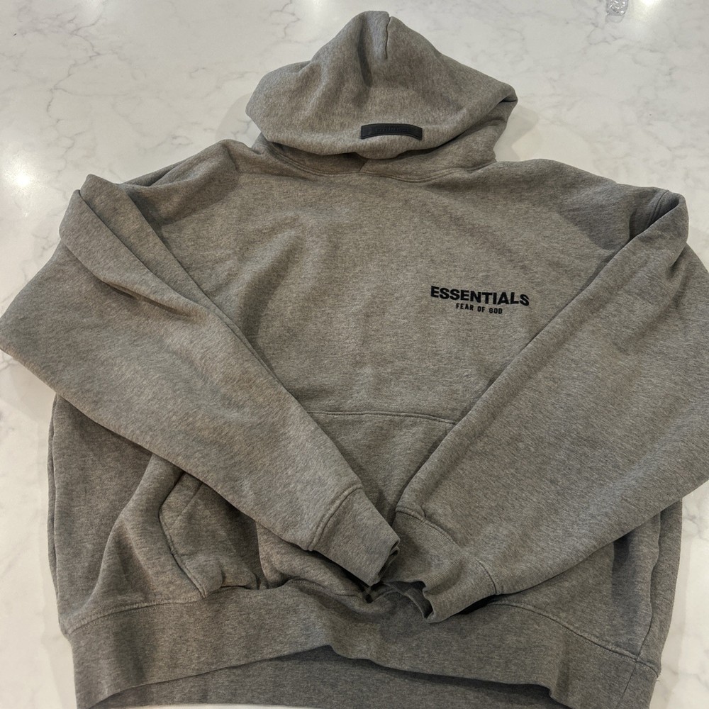 Essentials Fear of God Dark Oatmeal Pullover Hoodie Size S