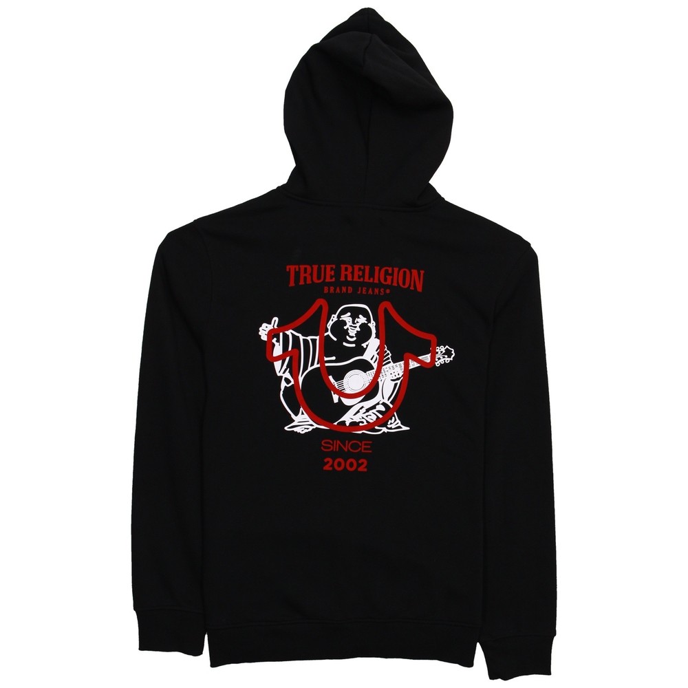 True Religion BIG HS FLOCK ZIP HOODIE, XL, Jet Black – Graphic Buddha Zip Up