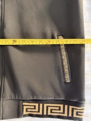 V.I.P. Collection Men’s Geometric Gold Design Black Zip-up Hoodie Size L