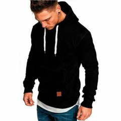 Men Hoodie Casual Hooded Solid Pocket Slim Fit Sweatshirts Pullover Sweater Tops