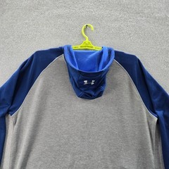 Under Armour Men Sweatshirt 2XL Gray Colorblock Activewear Logo Zipper Long