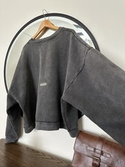 Acne Studios FN-UX-SWEA000017 Faded Black Boxy Crewneck Sweatshirt Oversized M