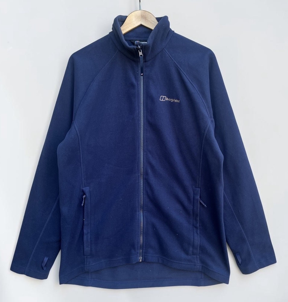 Berghaus Navy Blue Mens Full Zip Fleece Jumper Hiking Walking – Large