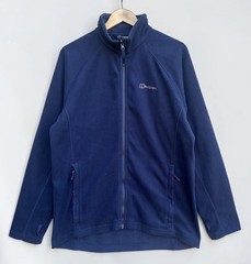 Berghaus Navy Blue Mens Full Zip Fleece Jumper Hiking Walking – Large