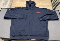 Vintage Y2K Marithe Francois Girbaud Zip Up Hoodie Sweatshirt, Navy Blue 4XL