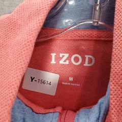 IZOD Men Sweatshirt Medium Coral Advantage Performance Hampton 1/4 Zip NWT