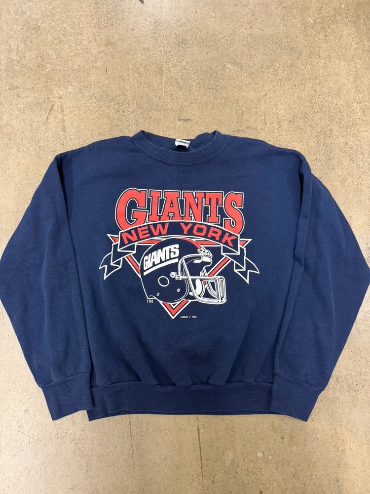 Vintage New York Giants Sweatshirt Mens Large Blue Logo 7 Football NFL