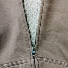 LL Bean Katahdin Iron Works Hoodie Mens Large Brown Sherpa Lined Full Zip Jacket