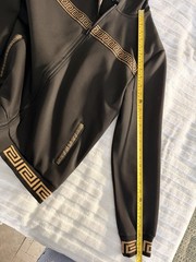 V.I.P. Collection Men’s Geometric Gold Design Black Zip-up Hoodie Size L