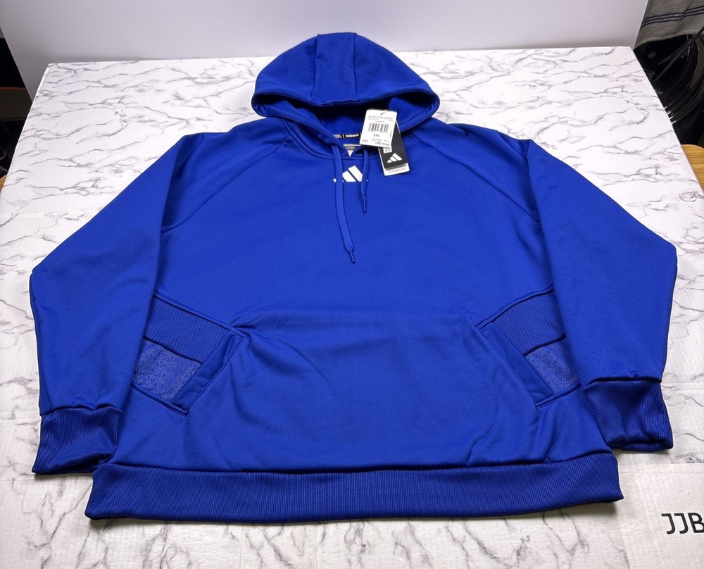 NEW Adidas Men Essentials Royal Blue Fleece Aero ready Hoodie Size 2XL GV5294