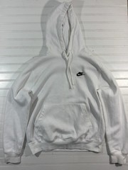 Nike Hoodie Fleece White Men’s Size Small Kangaroo Pockets Sweatshirt Athletic
