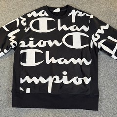 Champion Reverse Weave Mens Large Black White All Over Print Sweatshirt #3973