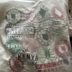 Beautiful Kenya Off-White Hoodie With Passport Stamps And Flag On Sleeve Medium