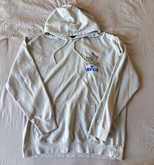 RVCA Beige Graphic Print Pullover Fleece Hooded Hoodie Pockets Men’s 2XL