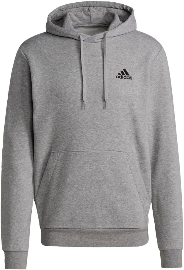 Adidas Men Essentials Fleece Hoodie Medium M – Feel Cozy Sweatshirt – Grey Black