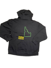 NEW John Deere Black Men’s sz Large Hoodie Sweatshirt Farm Idaho NWT