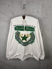 Vintage 1992 Minnesota North Stars NHL Jostens Cotton Cream Lightweight Hoodie L