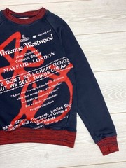 Vivienne Westwood Anglomania Sweatshirt Navy Blue Red Raglan Logo Size S