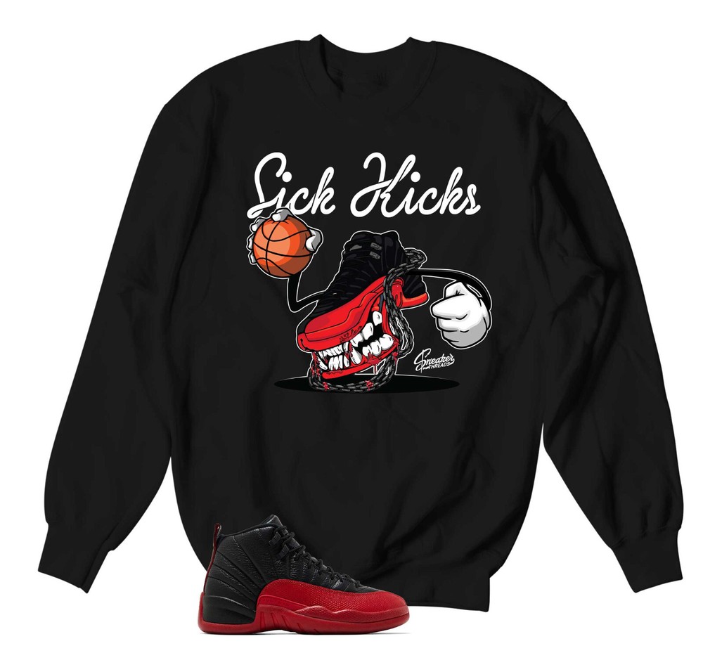 Sweater To Match Jordan 12 Flu Game Retro 12 Sneaker Tees – Fly kicks Sweatshirt