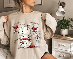 Snowman Sweatshirt Christmas Holiday Winter Festive Apparel