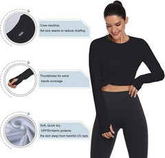 SPF 50 Women Sun Protection Shirt UV Long Sleeve Hiking Top Quick Dry Outdoor To