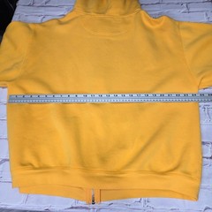 John Deere Equipment Hoodie Yellow Full Zip Embroidered Logo Distressed Mens XL