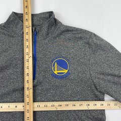 Golden State Warriors Pullover Sweatshirt Men M Gray Modern Graphic Logo 1/4 Zip