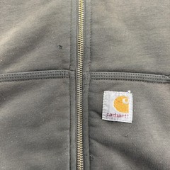 Carhartt Hoodie Mens M Green Full Zip Hooded Fleece Lined Pockets Heavyweight