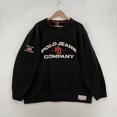 Vintage Polo Jeans Company Sweatshirt Mens XL Black Fleece Crewneck Ralph Lauren