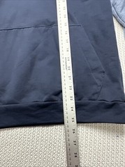 adidas Mens Small Cotton Blend Hoodie Blue Striped Sleeves Front Pocket
