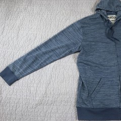 Surplus Hoodie Men 2XL Blue Full Zip Fleece Drawstring Hood Kangaroo Pockets