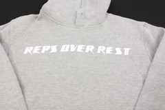 Reps Over Rest Weight Lifting Hoodie Wrist Straps Built In Gray Men’s Large