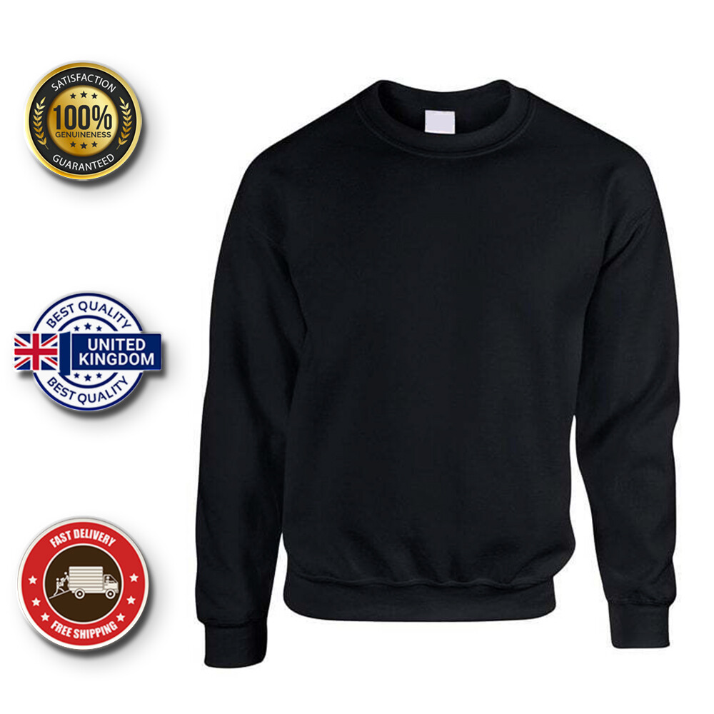 Mens Sweatshirt Heavy Blend Crew Neck Plain Jumper Pullover Casual High Quality