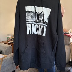 Rocky Balboa Gildan Hoodie Mens XL Black Steps Movie Graphic Pullover Boxing