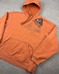 Vintage Nike ACG Hoodie Mens Medium Orange Performance Chest Logo Sweatshirt Y2K