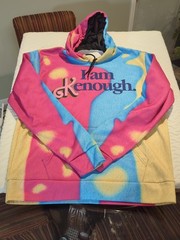 I Am Kenough Barbie Movie Hoodie Mattel Size L Pullover Tie Dye Fleece Lined