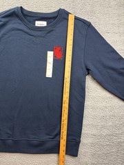 Goodfellow & Co Sweatshirt Mens Small Blue Rose Graphic Fleece Pullover NWT