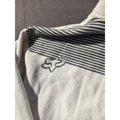 Fox Racing Mens XL Zip Up Hoodie White Geometric Graphic Logo Sweatshirt