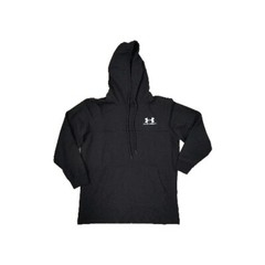 Under Armour Sweatshirt Hooded Pullover Mens Medium Black W/ White Logo W Pocket