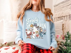Snowman Christmas Sweatshirt Winter Holiday Apparel