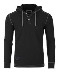 ZIMEGO Mens Waffle Pullover Hoodie – Long Sleeve Thermal Sweatshirt for Men