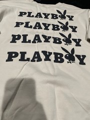 Playboy Men’s Beige Crew Neck Pullover Sweatshirt Bunny Logo Graphic Size L